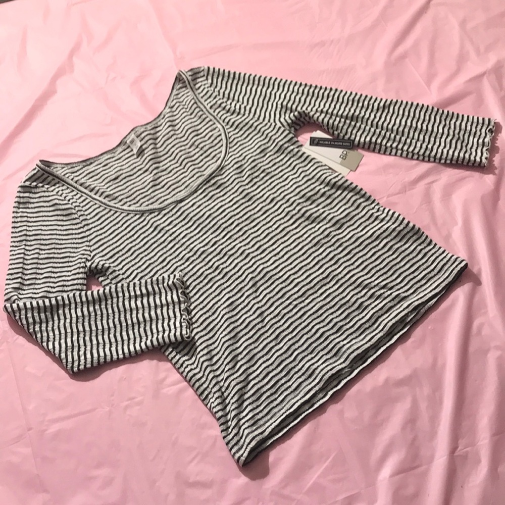 Nordstrom BP juniors striped mod top shirt medium NEW